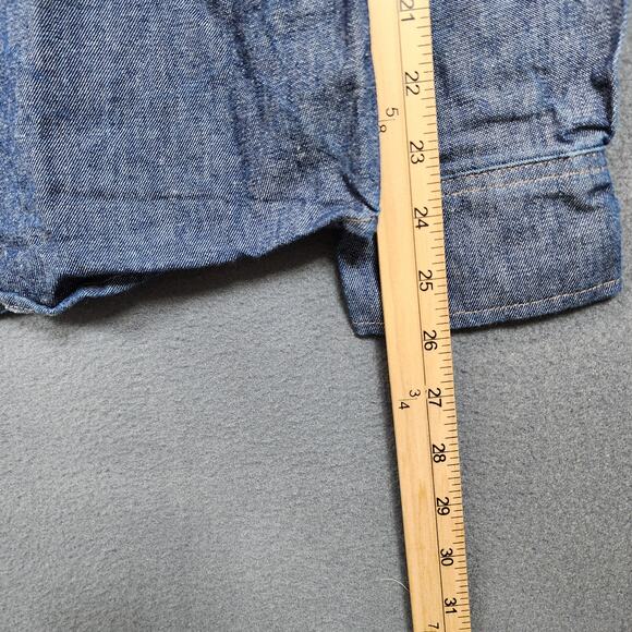 Cody James FR Mens Shirt Medium Blue Denim Western Long Sleeve Button Up Rodeo - Picture 7 of 16